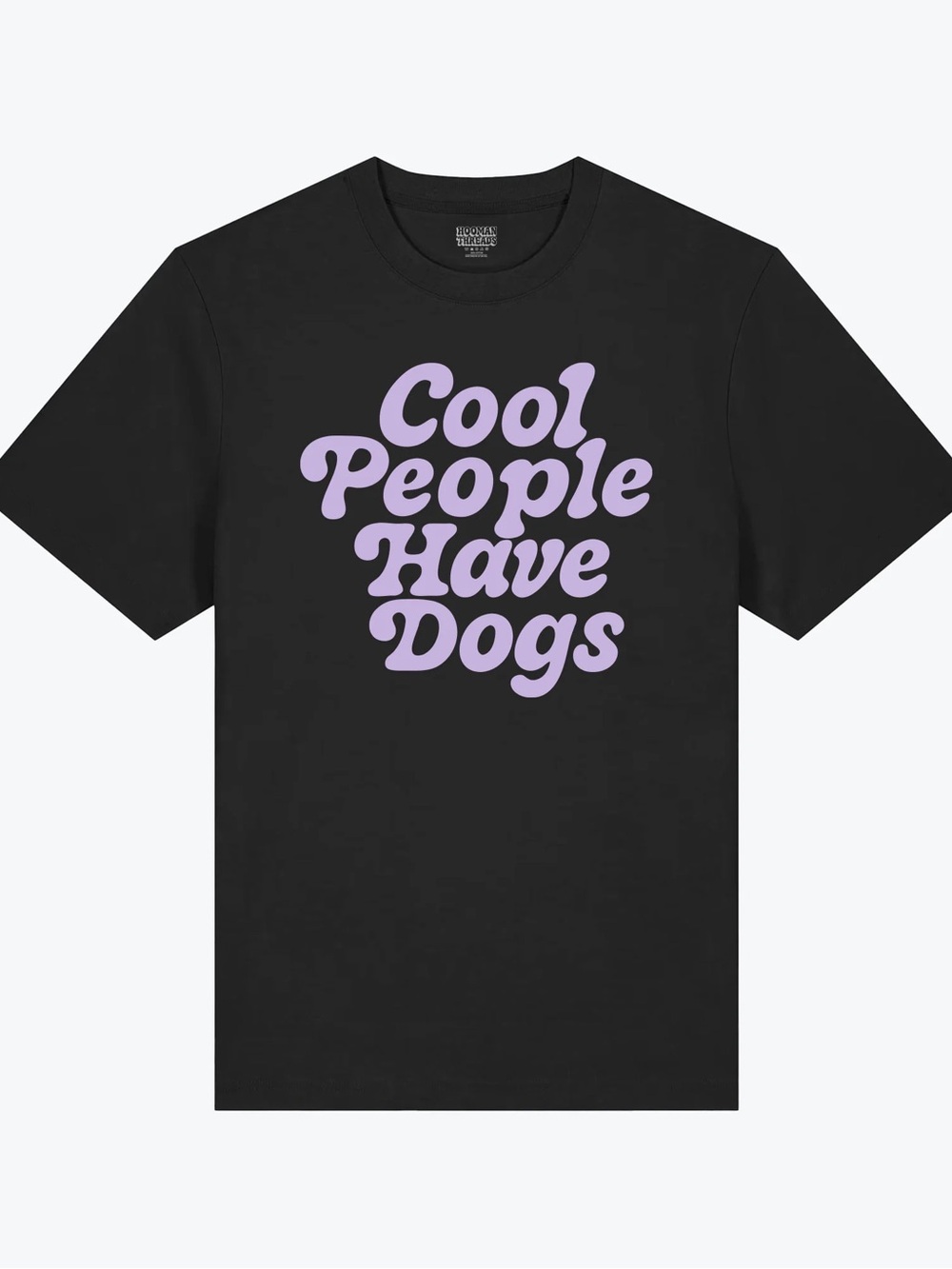 Cool People Have Dogs Tee Black T-Shirt with Lavender Print